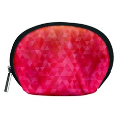 Abstract Red Octagon Polygonal Texture Accessory Pouches (medium)  by TastefulDesigns