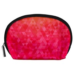 Abstract Red Octagon Polygonal Texture Accessory Pouches (large)  by TastefulDesigns