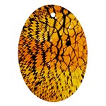 Yellow Chevron Zigzag Pattern Ornament (Oval) Front