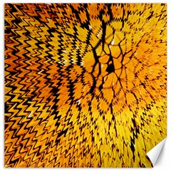 Yellow Chevron Zigzag Pattern Canvas 12  x 12  