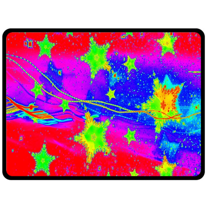 Red Background With A Stars Fleece Blanket (Large) 