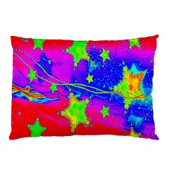 Red Background With A Stars Pillow Case (two Sides) by Amaryn4rt