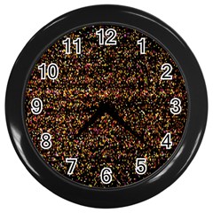 Colorful And Glowing Pixelated Pattern Wall Clocks (black) by Amaryn4rt