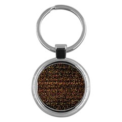 Colorful And Glowing Pixelated Pattern Key Chains (round)  by Amaryn4rt