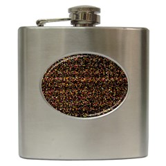 Colorful And Glowing Pixelated Pattern Hip Flask (6 Oz) by Amaryn4rt