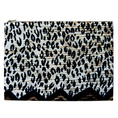 Tiger Background Fabric Animal Motifs Cosmetic Bag (xxl)  by Amaryn4rt