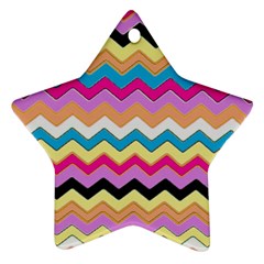 Chevrons Pattern Art Background Ornament (star)