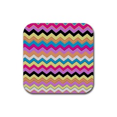 Chevrons Pattern Art Background Rubber Square Coaster (4 Pack)  by Amaryn4rt