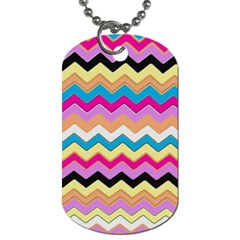 Chevrons Pattern Art Background Dog Tag (one Side) by Amaryn4rt