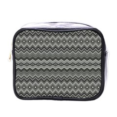 Greyscale Zig Zag Mini Toiletries Bags by Amaryn4rt