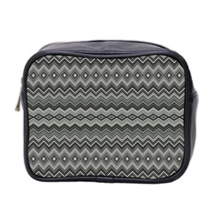 Greyscale Zig Zag Mini Toiletries Bag 2-side by Amaryn4rt