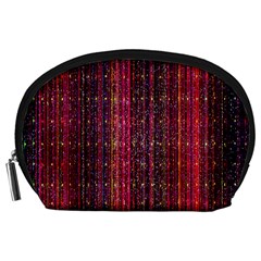 Colorful And Glowing Pixelated Pixel Pattern Accessory Pouches (large)  by Amaryn4rt