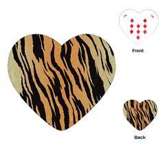 Tiger Animal Print A Completely Seamless Tile Able Background Design Pattern Playing Cards (heart)  by Amaryn4rt