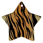 Tiger Animal Print A Completely Seamless Tile Able Background Design Pattern Star Ornament (Two Sides) Back