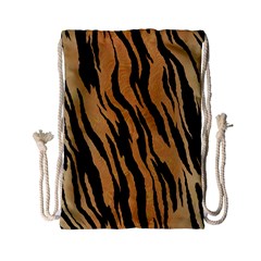Tiger Animal Print A Completely Seamless Tile Able Background Design Pattern Drawstring Bag (small) by Amaryn4rt