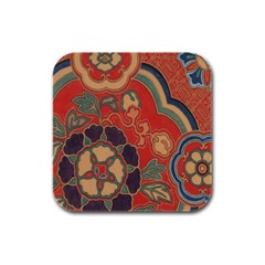 Vintage Chinese Brocade Rubber Square Coaster (4 pack) 