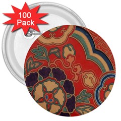 Vintage Chinese Brocade 3  Buttons (100 Pack)  by Amaryn4rt