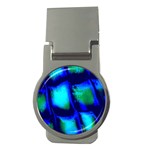 Blue Scales Pattern Background Money Clips (Round)  Front