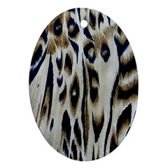 Tiger Background Fabric Animal Motifs Ornament (oval) by Amaryn4rt