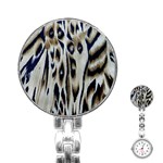 Tiger Background Fabric Animal Motifs Stainless Steel Nurses Watch Front