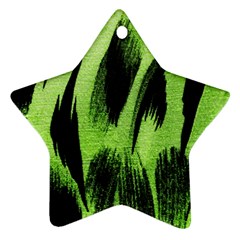 Green Tiger Background Fabric Animal Motifs Ornament (star)