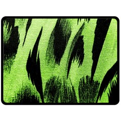 Green Tiger Background Fabric Animal Motifs Fleece Blanket (large)  by Amaryn4rt