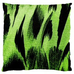 Green Tiger Background Fabric Animal Motifs Large Cushion Case (one Side) by Amaryn4rt