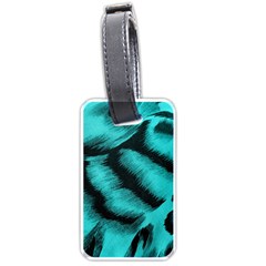Blue Background Fabric Tiger  Animal Motifs Luggage Tags (one Side) 