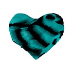 Blue Background Fabric tiger  Animal Motifs Standard 16  Premium Heart Shape Cushions Back