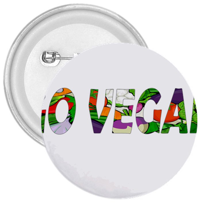 Go vegan 3  Buttons