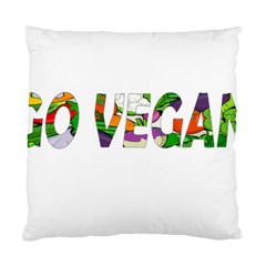 Go Vegan Standard Cushion Case (two Sides) by Valentinaart