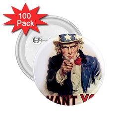 Uncle Sam 2 25  Buttons (100 Pack)  by Valentinaart