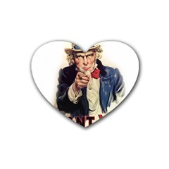 Uncle Sam Heart Coaster (4 Pack)  by Valentinaart