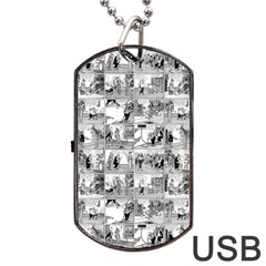 Old Comic Strip Dog Tag Usb Flash (one Side) by Valentinaart