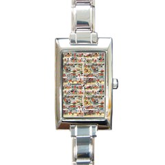 Old Comic Strip Rectangle Italian Charm Watch by Valentinaart