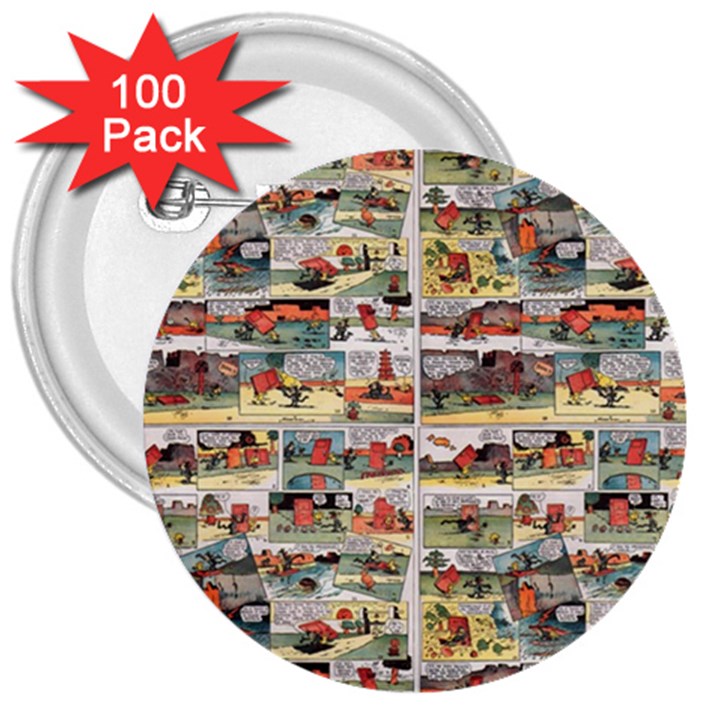Old comic strip 3  Buttons (100 pack) 