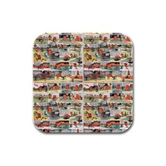 Old Comic Strip Rubber Square Coaster (4 Pack)  by Valentinaart