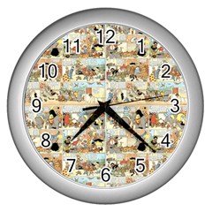 Old Comic Strip Wall Clocks (silver)  by Valentinaart