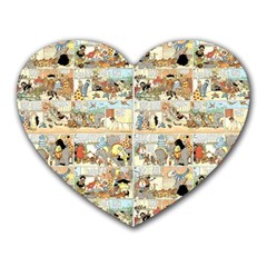Old Comic Strip Heart Mousepads by Valentinaart