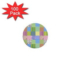 Old Quilt 1  Mini Buttons (100 Pack) 