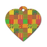 Old Quilt Dog Tag Heart (Two Sides) Back