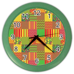 Old Quilt Color Wall Clocks
