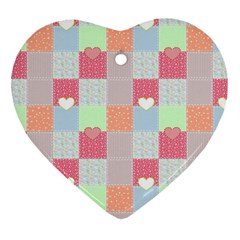 Patchwork Heart Ornament (two Sides) by Valentinaart