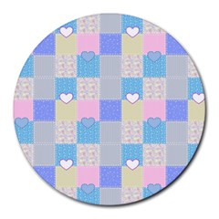 Patchwork Round Mousepads by Valentinaart