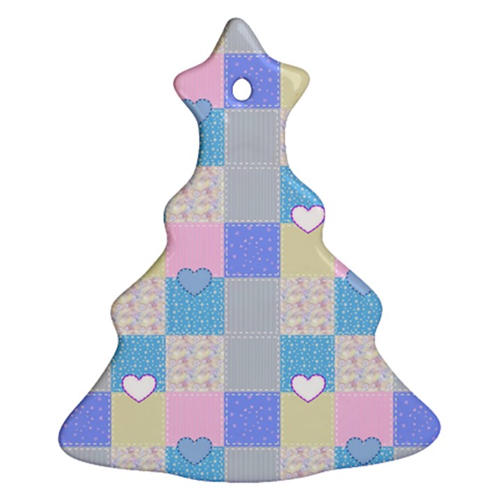 Patchwork Christmas Tree Ornament (Two Sides)