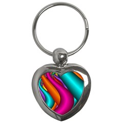 Fractal Wallpaper Color Pipes Key Chains (heart)  by Amaryn4rt