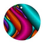 Fractal Wallpaper Color Pipes Round Ornament (Two Sides) Front