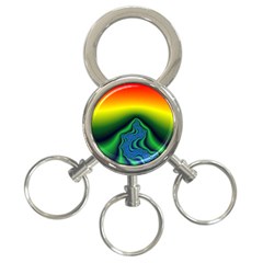 Fractal Wallpaper Water And Fire 3-Ring Key Chains