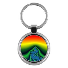 Fractal Wallpaper Water And Fire Key Chains (Round) 