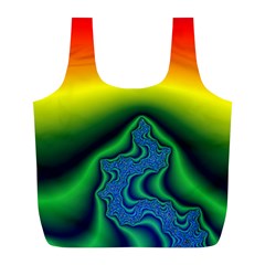 Fractal Wallpaper Water And Fire Full Print Recycle Bags (L) 